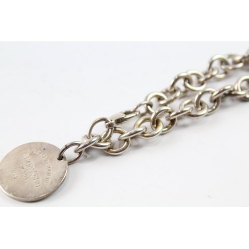 2112 - A Tiffany & Co sterling silver belcher link bracelet with round tag - approx. gross weight 36g