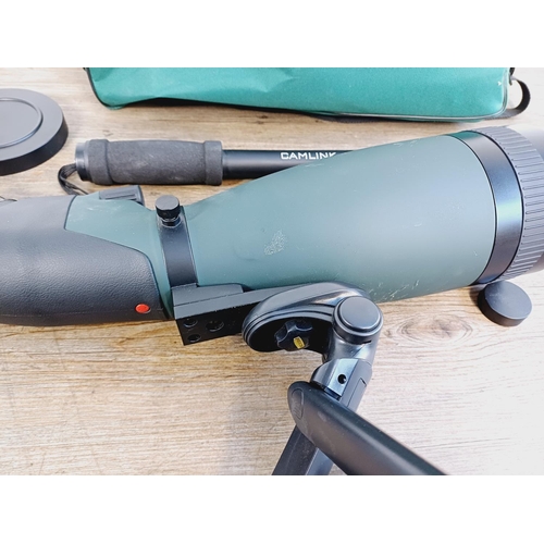 251 - A cased Inpro Optigra spotting scope with tripod and Camlink CMP2 monopod