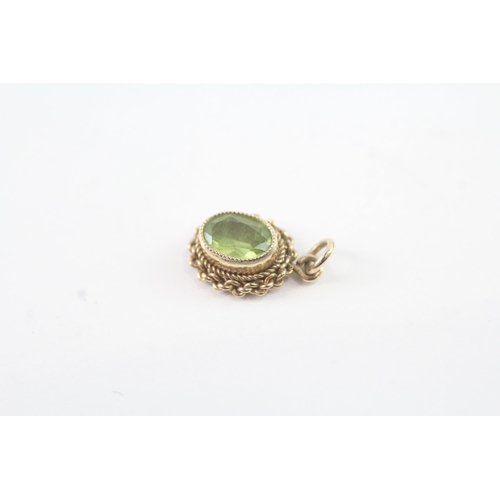 2026 - Two 9ct gold peridot set pendants - approx. gross weight 1.3g