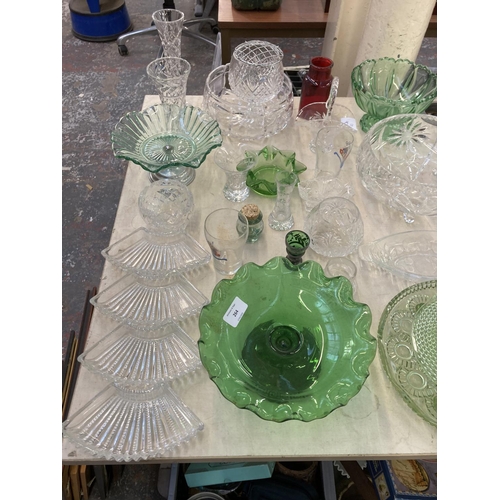 1269 - A collection of glassware to include Depression glass, cut crystal etc.