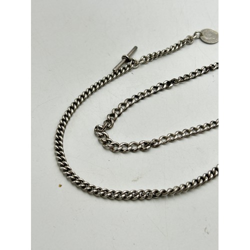 2088 - Two sterling silver watch chains - approx. gross weight 62g