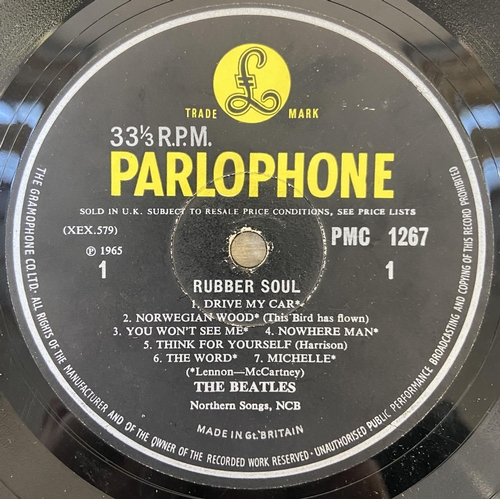 1450 - Six LP vinyl records by The Beatles includes 'Rubber Soul' mono (PMC 1267) 2nd pressing, 'Abbey Road... 