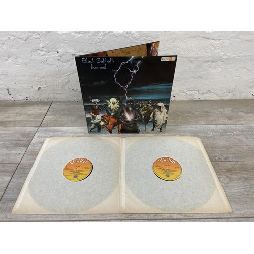 1455 - Seven rock LP vinyl records includes Black Sabbath 'Live Evil' (SAB 10) double album with gatefold s... 