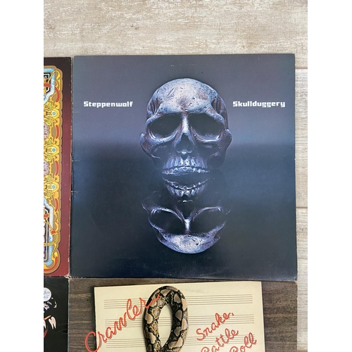 1463 - Four hard rock LP vinyl records includes Steppenwolf 'Skullduggery' (EPC 81328), Crawler's self titl... 