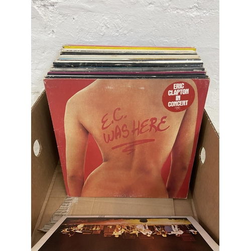 1465 - One box containing approx. sixty LP vinyl records includes Jackie Brown Soundtrack, two by Dire Stra... 