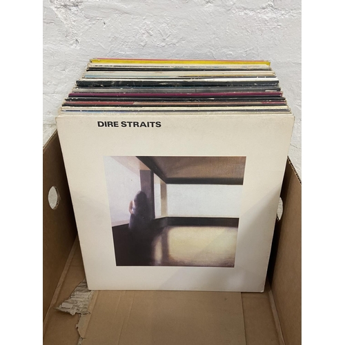 1465 - One box containing approx. sixty LP vinyl records includes Jackie Brown Soundtrack, two by Dire Stra... 