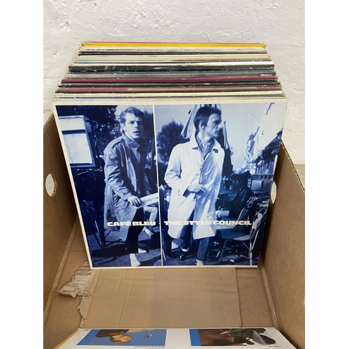 1465 - One box containing approx. sixty LP vinyl records includes Jackie Brown Soundtrack, two by Dire Stra... 