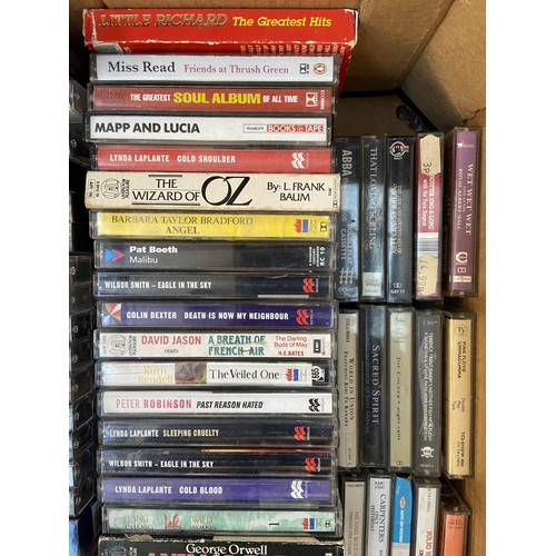 1467 - One box containg approx. seventy cassette tapes includes Pink Floyd 'Ummagumma', Joe Cocker 'Night C... 