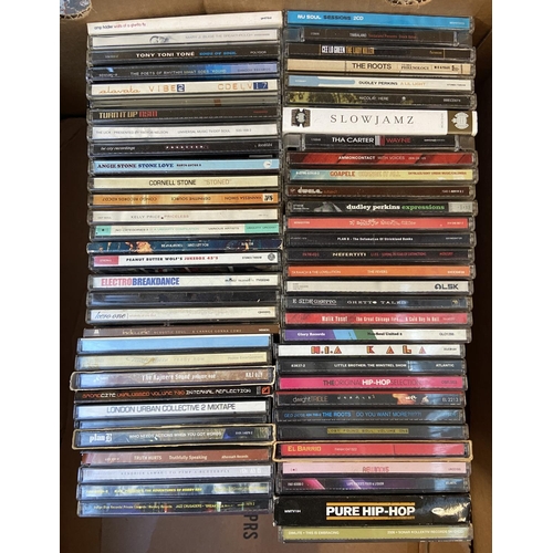 1468 - Two boxes containing approx one hundred and forty CDs predominately Hip-Hop and R&B includes approx.... 