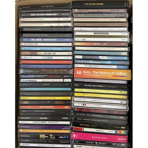 1469 - One box containing approx. eighty CDs to include The Stone Roses, Oasis, Red Hot Chilli Peppers, The... 