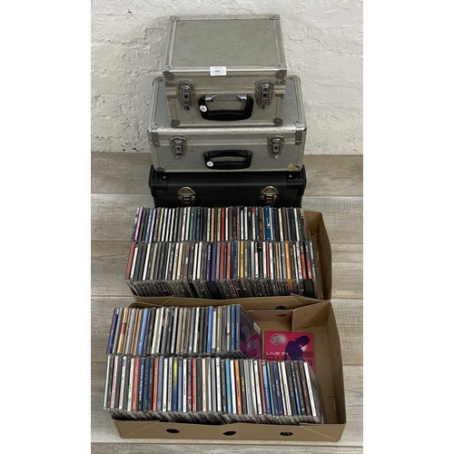 1471 - Three flight cases and two boxes containing approx. three hundred and fifty CDs includes Oasis, The ... 