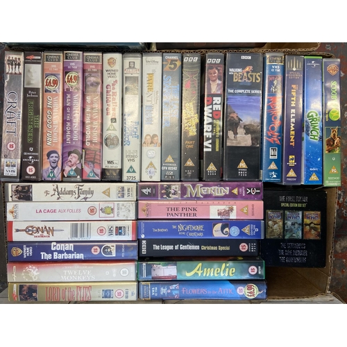 1473 - Six boxes containg approx. one hundred and sixty VHS cassettes includes 'Buffy The Vampire Slayer' b... 