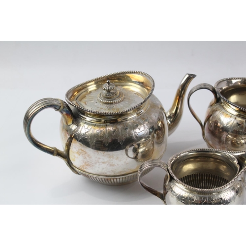 1317 - A silver plated four piece tea service