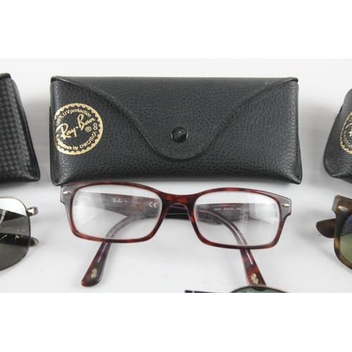 1364 - Five pairs of cased Ray-Ban sunglasses