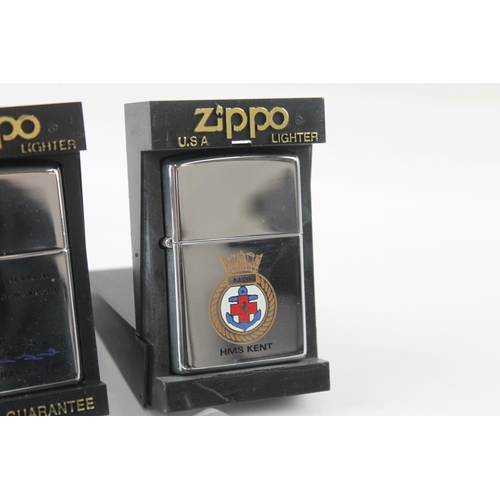 2288 - Three boxed Zippo lighters