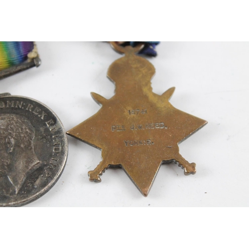 2299 - A WWI 1914-15 Star medal trio presented to 15741 Pte. J. W. Reed Yorks R.