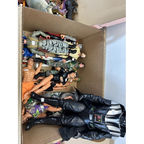 1343 - A collection of toys and figurines to include My Little Pony, Action Man, Jakks Darth Vader, animals... 