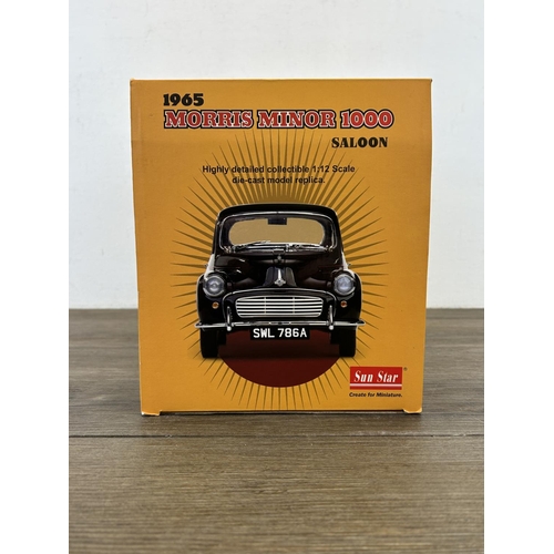 1345 - A boxed Sun Star 1965 Morris Minor 1000 1:12 scale diecast model replica