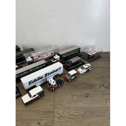 1350 - A collection of Eddie Stobart diecast model vehicles to include Corgi Mini, Corgi Ford Focus WRC, 6 ... 