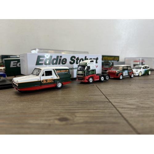 1350 - A collection of Eddie Stobart diecast model vehicles to include Corgi Mini, Corgi Ford Focus WRC, 6 ... 