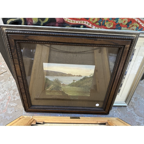 1637 - Eight framed pictures and one canvas