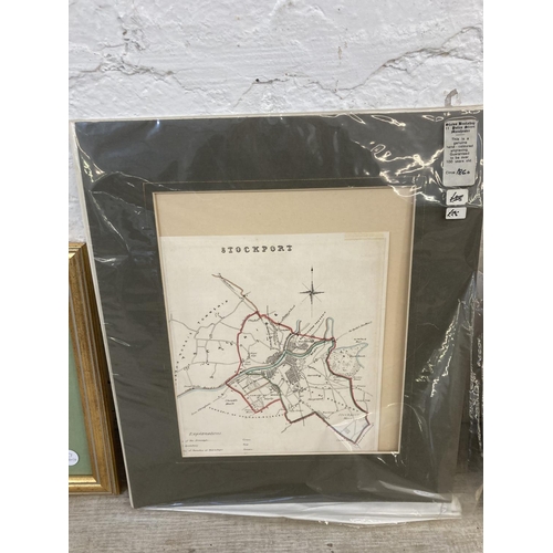 1213 - A collection of six Georgian and later maps to include 1725 London to Brighton coach map, Henry Jame... 