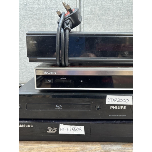 1523B - Seven AV items to include Sony SVR-S500 hard disc recorder, Philips BDP3000 Blu-ray disc player, Sam... 