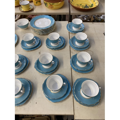 1276 - Fifty seven pieces of Colclough pale blue and white bone china