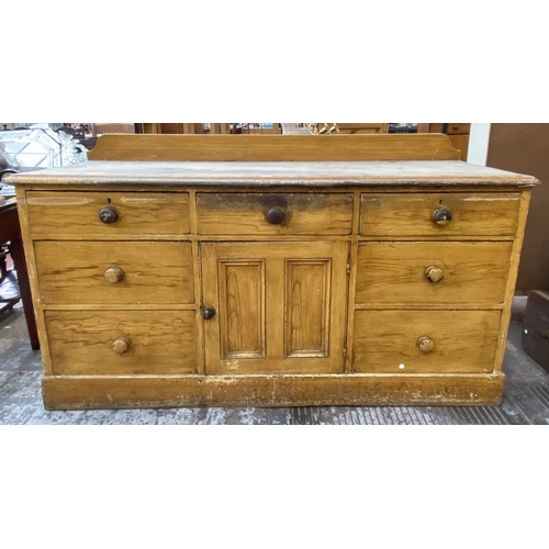 1118 - A Victorian scumbled pine sideboard - approx. 105cm high x 184cm wide x 64cm deep