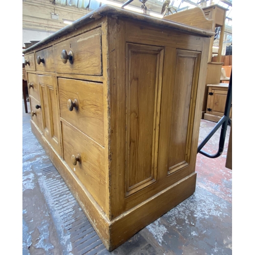 1118 - A Victorian scumbled pine sideboard - approx. 105cm high x 184cm wide x 64cm deep