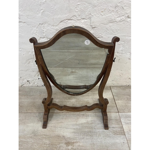 1139 - Two late 19th/early 20th century swing dressing table/toilet mirrors, one satinwood and one mahogany... 