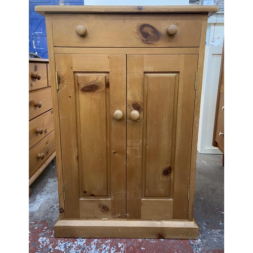 1144 - A modern pine cabinet - approx. 90cm high x 61cm wide x 46cm deep