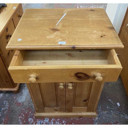 1144 - A modern pine cabinet - approx. 90cm high x 61cm wide x 46cm deep