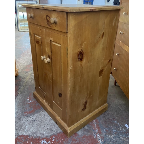 1144 - A modern pine cabinet - approx. 90cm high x 61cm wide x 46cm deep