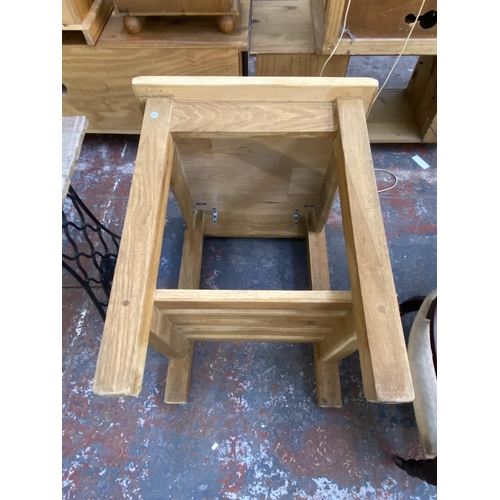 1159 - A modern oak and beech butcher's block/kitchen island - approx. 79cm high x 65cm wide x 72cm deep