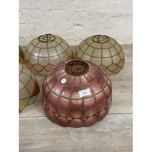 1165 - Ten Tiffany style plastic lamp shades