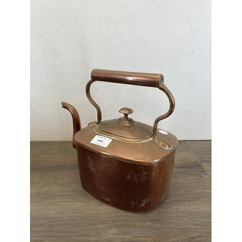 1308 - Two Victorian copper kettles - largest approx. 28cm high