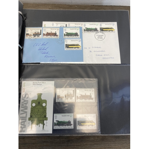 1398 - Five folders containing First Day Covers and stamps