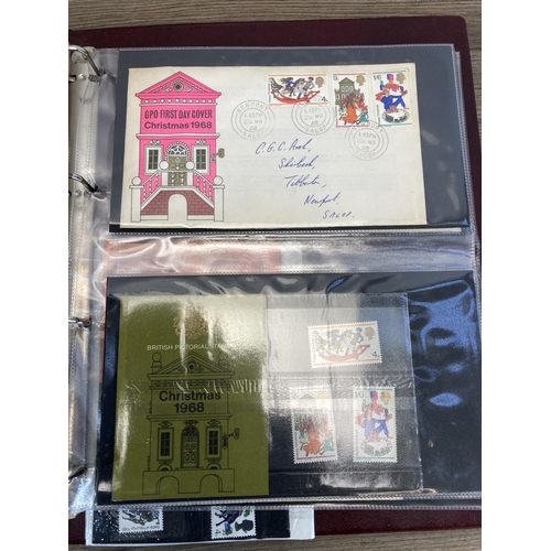 1398 - Five folders containing First Day Covers and stamps