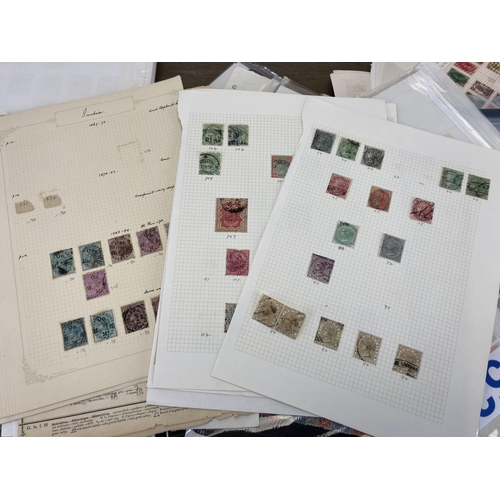 1405 - A collection of Victorian and later worldwide stamps to include India, Morocco etc.