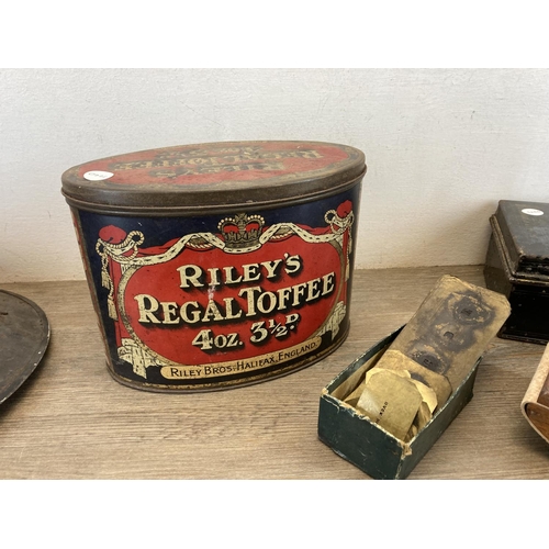 1414 - A collection of items to include WWII British Civil Defence warden's helmet, late 19th century brass... 