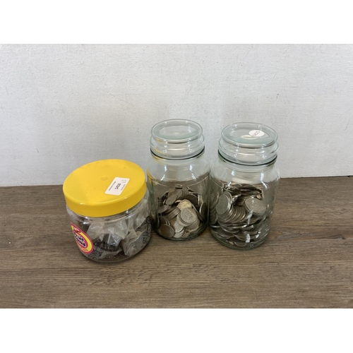 1416 - Three jars containing British coins