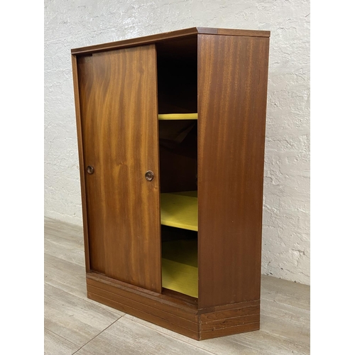 1173 - A mid 20th century teak corner cabinet - approx. 97cm high x 82cm wide x 57cm deep