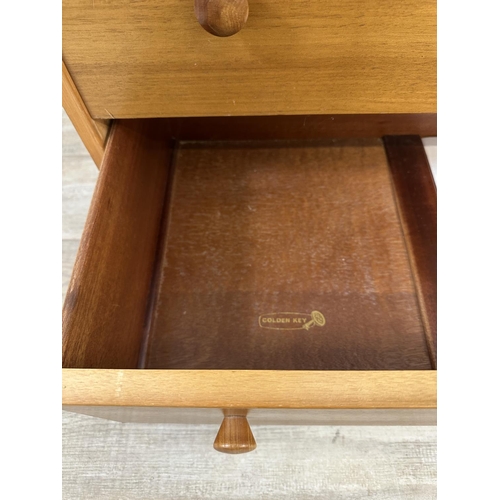 1183 - A mid 20th century Golden Key walnut chest of drawers - approx. 72cm high x 77cm wide x 45cm deep