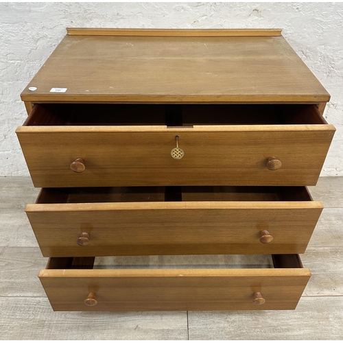 1183 - A mid 20th century Golden Key walnut chest of drawers - approx. 72cm high x 77cm wide x 45cm deep