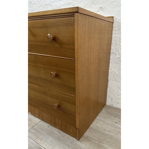 1183 - A mid 20th century Golden Key walnut chest of drawers - approx. 72cm high x 77cm wide x 45cm deep