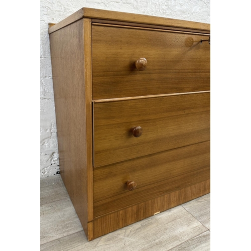 1183 - A mid 20th century Golden Key walnut chest of drawers - approx. 72cm high x 77cm wide x 45cm deep