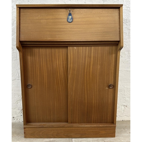 1185 - A mid 20th century teak bureau - approx. 98cm high x 70cm wide x 27cm deep