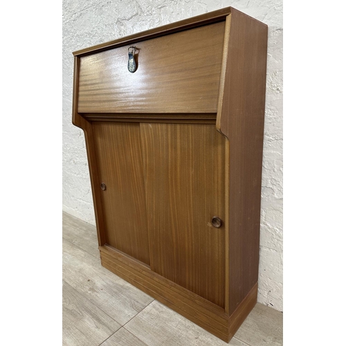 1185 - A mid 20th century teak bureau - approx. 98cm high x 70cm wide x 27cm deep