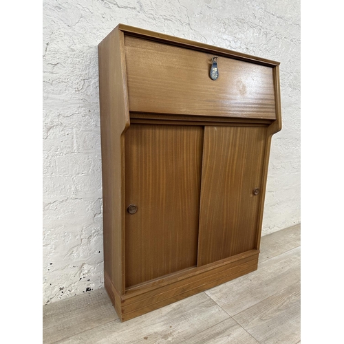 1185 - A mid 20th century teak bureau - approx. 98cm high x 70cm wide x 27cm deep